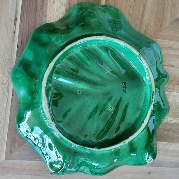 Vintage Retro Large Cabbage Lettuce Vegetable Leaf Serving Plate Platter - Picture 3 of 8